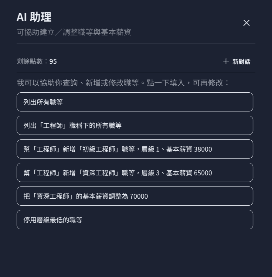 頡亨 AI 助理聊天室 - 智慧化人資操作